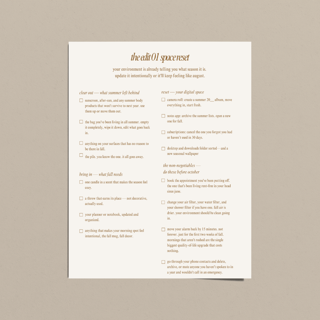 the new season reset — a ritual guide